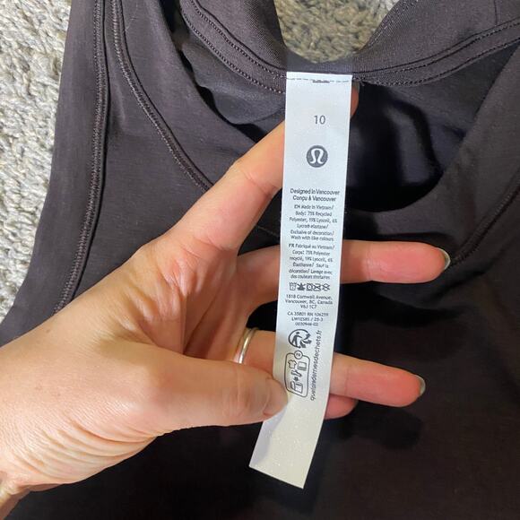 Lululemon Size 10 Jersey Training Muscle Tank Long Sequoia Brown - Picture 4 of 4